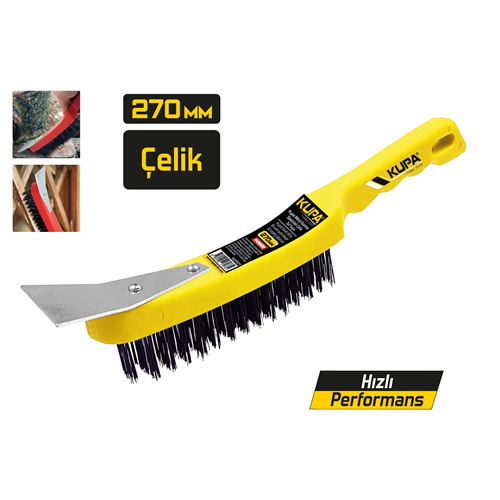 KUPA METAL KAZIMA SPATULALI ÇELİK TEL FIRÇA 